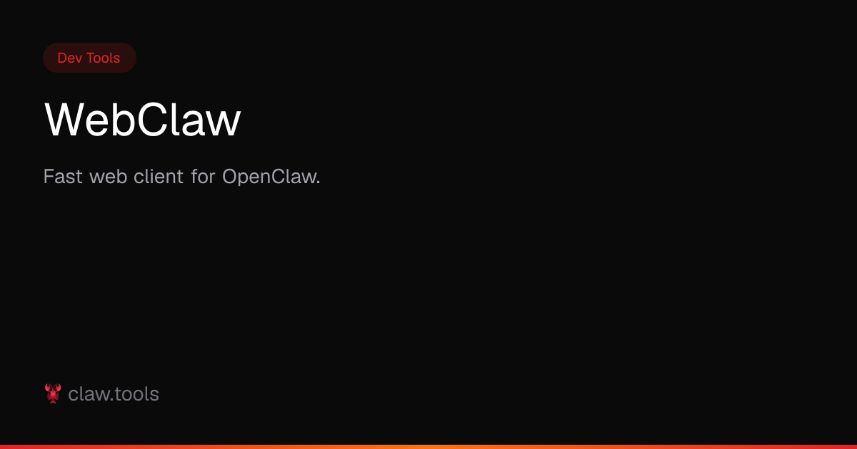 WebClaw — OpenClaw Skill | claw.tools